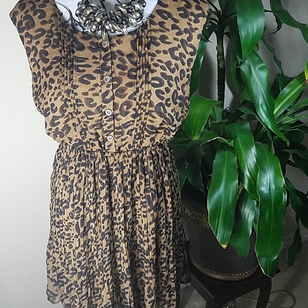 Blu Pepper, Animal Print dress, round neck, Super Cute, Sz S - Picture 4 of 9